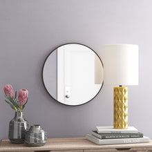 Load image into Gallery viewer, Black Elberta Round Metal Wall Mirror
