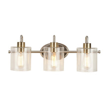 Load image into Gallery viewer, Elena 3 - Light Brushed Nickel/Brushed Brass Vanity Light
