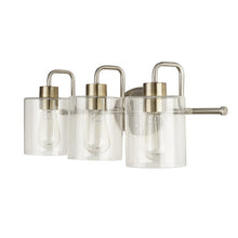 Load image into Gallery viewer, Elena 3 - Light Brushed Nickel/Brushed Brass Vanity Light
