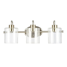 Load image into Gallery viewer, Elena 3 - Light Brushed Nickel/Brushed Brass Vanity Light

