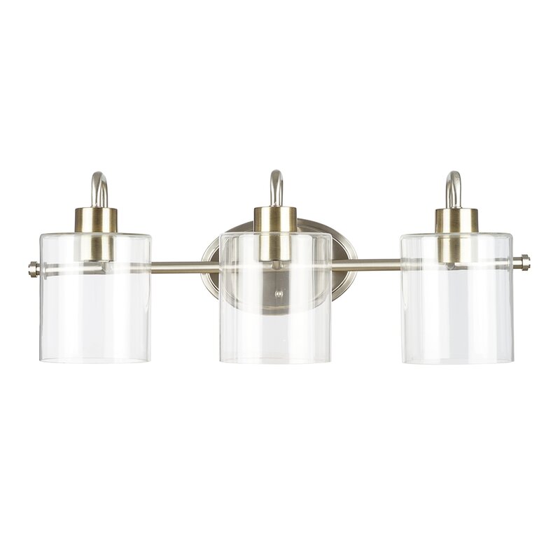 Elena 3 - Light Brushed Nickel/Brushed Brass Vanity Light