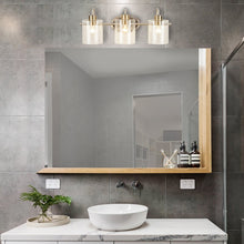 Load image into Gallery viewer, Elena 3 - Light Brushed Nickel/Brushed Brass Vanity Light
