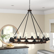 Load image into Gallery viewer, Eliam 16 - Light Candle Style Wagon Wheel Chandelier *AS-IS*
