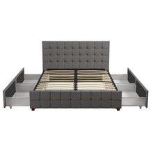 Load image into Gallery viewer, Gray Elizabeth Tufted Upholstered Low Profile Storage Platform Bed, Full
