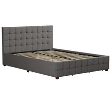 Load image into Gallery viewer, Gray Elizabeth Tufted Upholstered Low Profile Storage Platform Bed, Full
