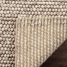 Load image into Gallery viewer, Elle Hand-Woven Wool/Cotton Beige Area Rug, Rectangle 9&#39; x 12&#39;

