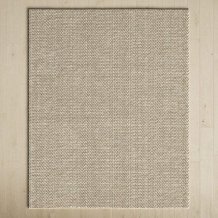 Elle Hand-Woven Wool/Cotton Beige Area Rug, Rectangle 9' x 12'