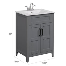 Load image into Gallery viewer, Ellenberger Freestanding 24&quot; Single Bathroom Vanity Set 5859RR

