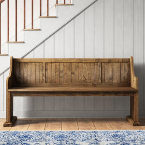 Ellington Solid Pine Wood Bench in Medium Brown #9740