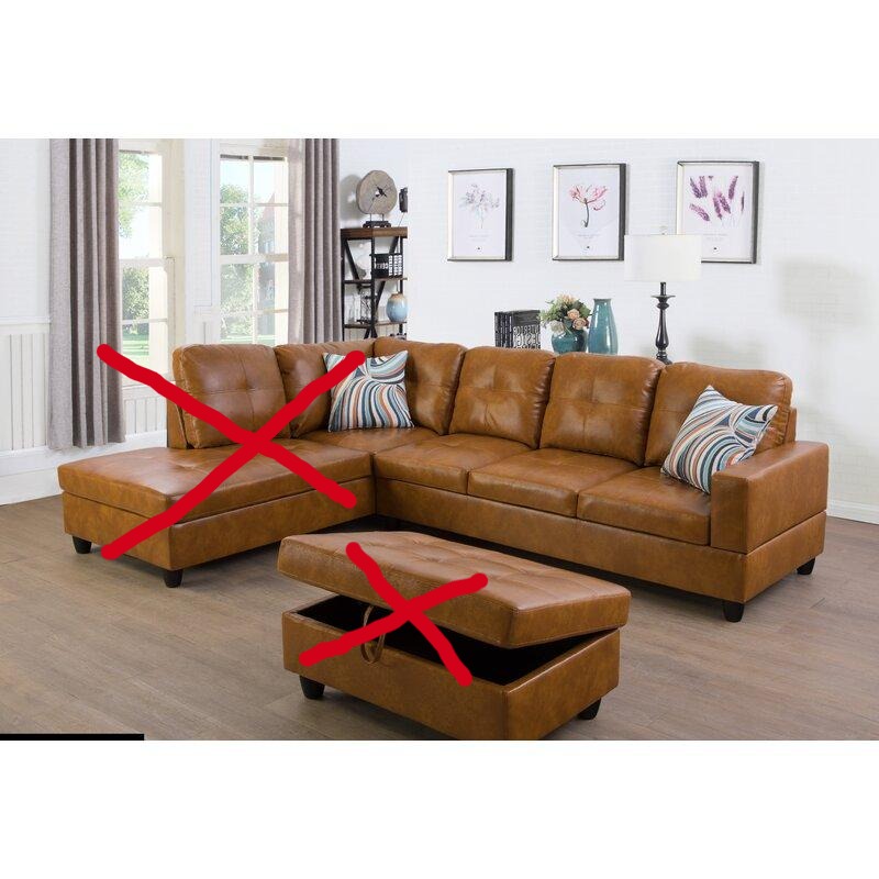 Ellenville Faux Leather Sofa Piece *as-is*