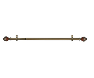 48" - 86" W Ellzey Bronze/Cherry Wood Adjustable 0.75" Single Curtain Rod MRM3177