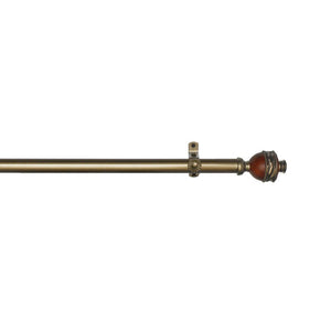48" - 86" W Ellzey Bronze/Cherry Wood Adjustable 0.75" Single Curtain Rod MRM3177