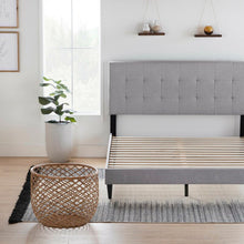 Load image into Gallery viewer, Elmina Tufted Solid Wood and Upholstered Low Profile Platform Bed 7779
