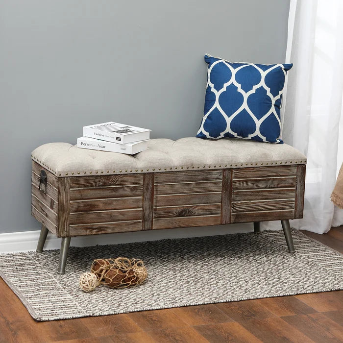 Elmont Wood Flip Top Storage Bench