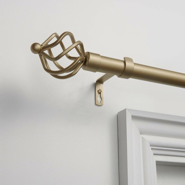 Elonso Torch Single Curtain Rod Gold 66