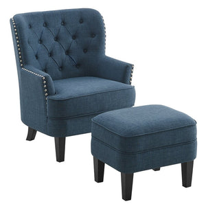 Elroy wingback chair and on sale ottoman