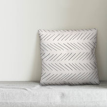 Load image into Gallery viewer, 18&quot; x 18&quot; White/Gray Elzira Modern Chevron Square Pillow Cover &amp; Insert 2404AH/GL
