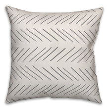Load image into Gallery viewer, 18&quot; x 18&quot; White/Gray Elzira Modern Chevron Square Pillow Cover &amp; Insert 2404AH/GL
