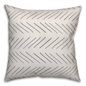 18" x 18" White/Gray Elzira Modern Chevron Square Pillow Cover & Insert 2404AH/GL