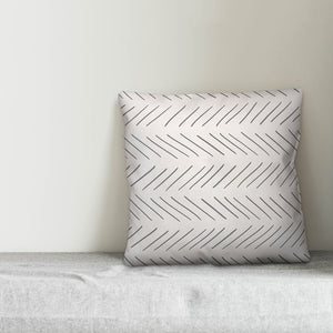 18" x 18" White/Gray Elzira Modern Chevron Square Pillow Cover & Insert 2404AH/GL