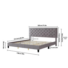 Load image into Gallery viewer, Emanuell Tufted Upholstered Low Profile Bed king

