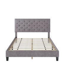 Load image into Gallery viewer, Full Emanuell Tufted Upholstered Platform Bed with Adjustable Headboard
