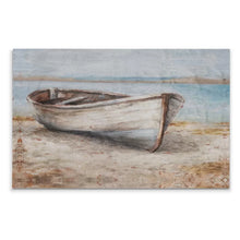 Load image into Gallery viewer, 18&quot; H x 27&quot; W x 1.5&quot; D Embellished Whitewashed Boat - Print
