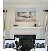 Load image into Gallery viewer, 18&quot; H x 27&quot; W x 1.5&quot; D Embellished Whitewashed Boat - Print
