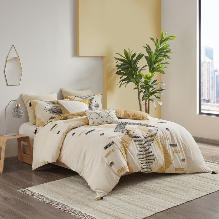 Full/Queen Comforter + 2 Shams Embree 3 Piece Cotton Comforter Set