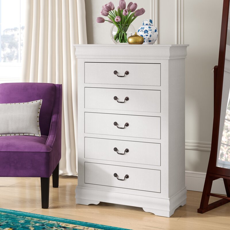 Emily 5 Drawer Chest White