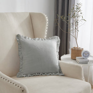 18" x 18"  Gray Emma Royal Plush Throw Pillow (ND805)