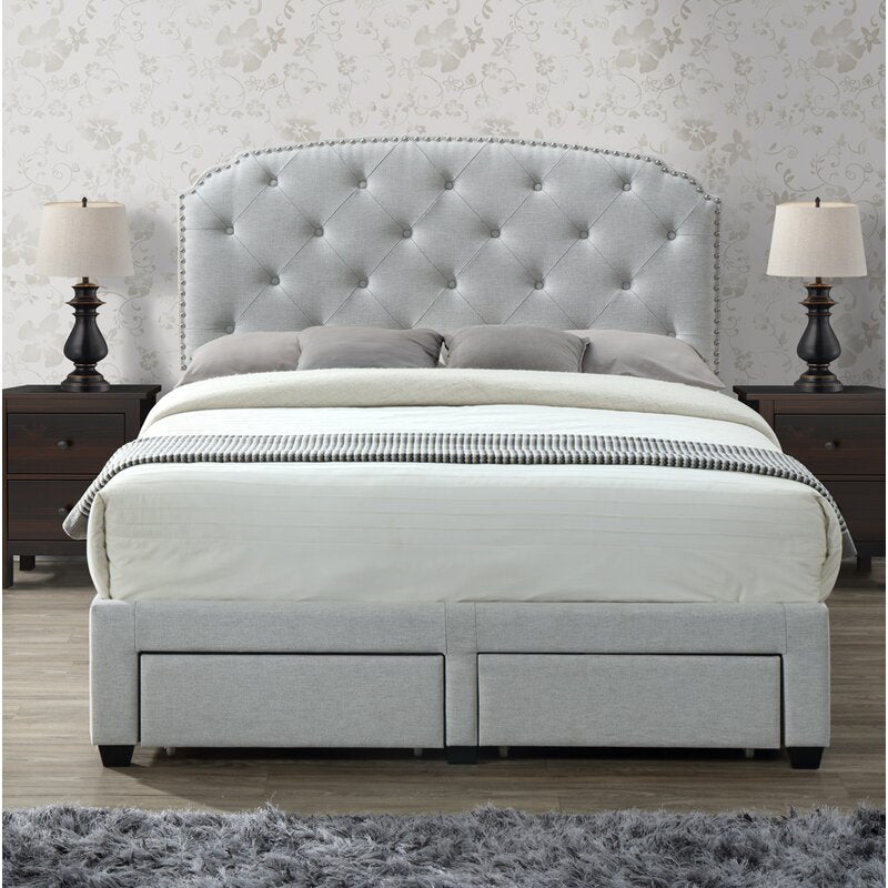 Queen Platinum Emmett Upholstered Storage Standard Bed (headboard only) 4656RR