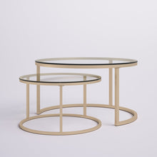 Load image into Gallery viewer, Gold Emmitt Nesting Coffee Table (Set of 2)
