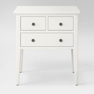 3 Drawer End Table - Threshold, Color: White, #6308