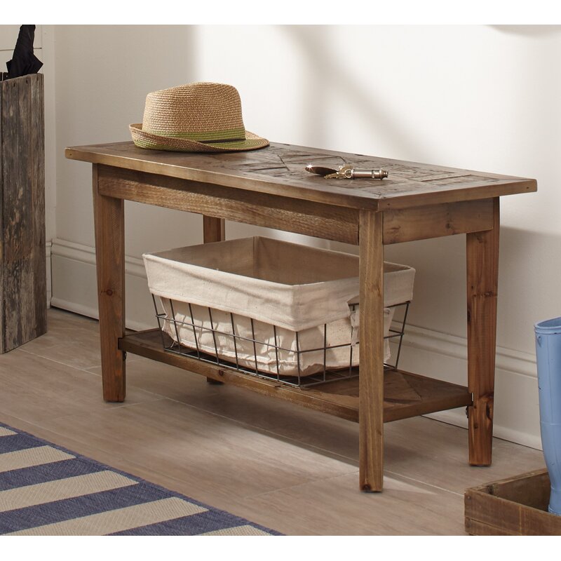 Ensminger Wood Shelves Storage Bench