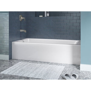 White Entity 60-In X 30-In Alcove Bath With Integral Apron, Integral Flange And Left-Hand Drain AP701
