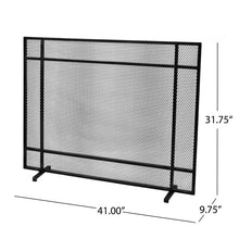 Load image into Gallery viewer, Black Erick 1 Panel Iron Fireplace Screen MR81
