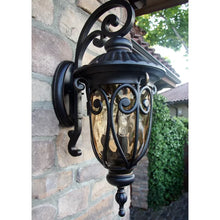 Load image into Gallery viewer, Erickson Oil Rubbed Bronze Hammered Glass Outdoor Wall Lantern small
