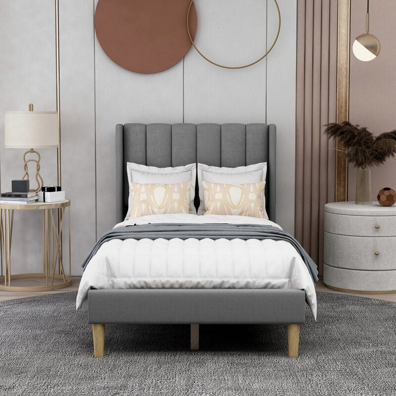 Twin Dark Gray Eriksay Low Profile Platform Bed