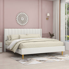 Load image into Gallery viewer, Full Cream Velvet Eriksay Upholstered Bed
