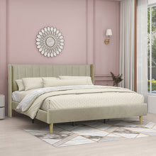 Load image into Gallery viewer, King Beige Linen Eriksay Upholstered Bed

