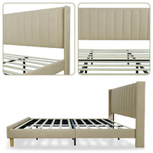 Load image into Gallery viewer, King Beige Linen Eriksay Upholstered Bed
