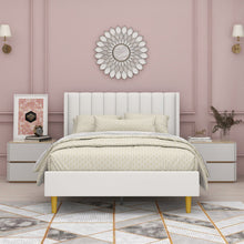 Load image into Gallery viewer, Full Cream Velvet Eriksay Upholstered Bed
