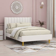 Load image into Gallery viewer, Full Cream Velvet Eriksay Upholstered Bed
