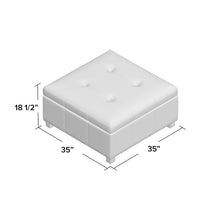 Load image into Gallery viewer, Ernestine 35&quot; Tufted Square Storage Ottoman MRM1390
