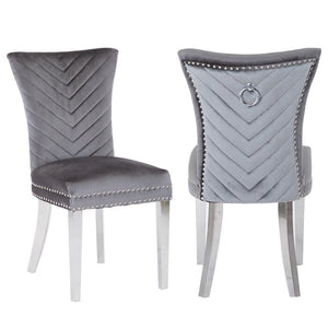 37.04'' H X 18'' W X 25.5'' D Escalera Velvet Wing Back (Set of 2)