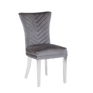 37.04'' H X 18'' W X 25.5'' D Escalera Velvet Wing Back (Set of 2)