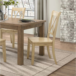 Buttermilk Eshell Solid Wood Cross Back Side Chair (Set of 2)