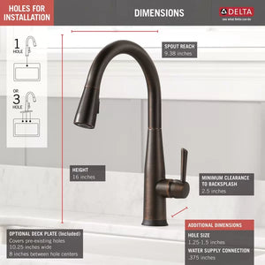 Essa Pull Down Touch Single Handle Kitchen Faucet With Accessories