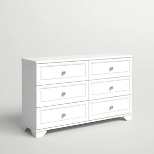 White Essex 54'' Wide 6 - Drawer Double Dresser